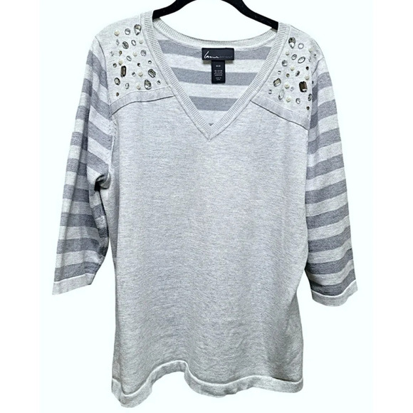 Lane Bryant Embellished Gray Sweater Size 18/20 - Picture 1 of 5